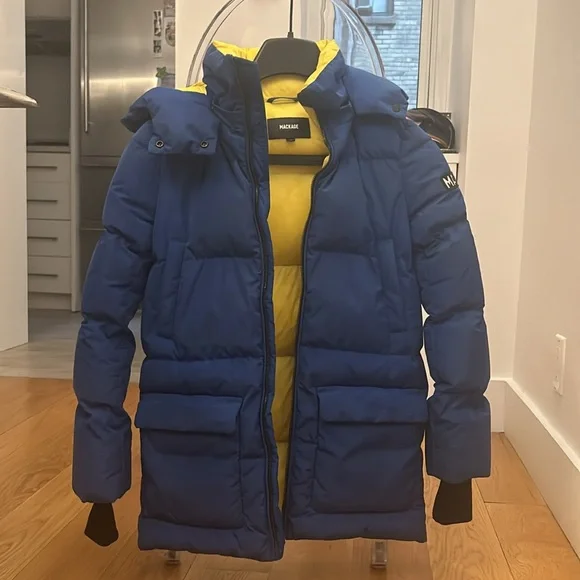 Mackage blue jacket - size 12- feather filled